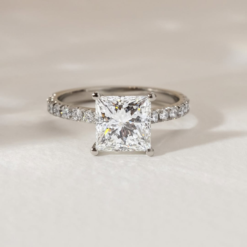 The Pave Freya - Princess Cut Pave Diamond Engagement Ring