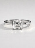 The Quinn Ring - Asscher Cut Half Bezel Engagement Ring