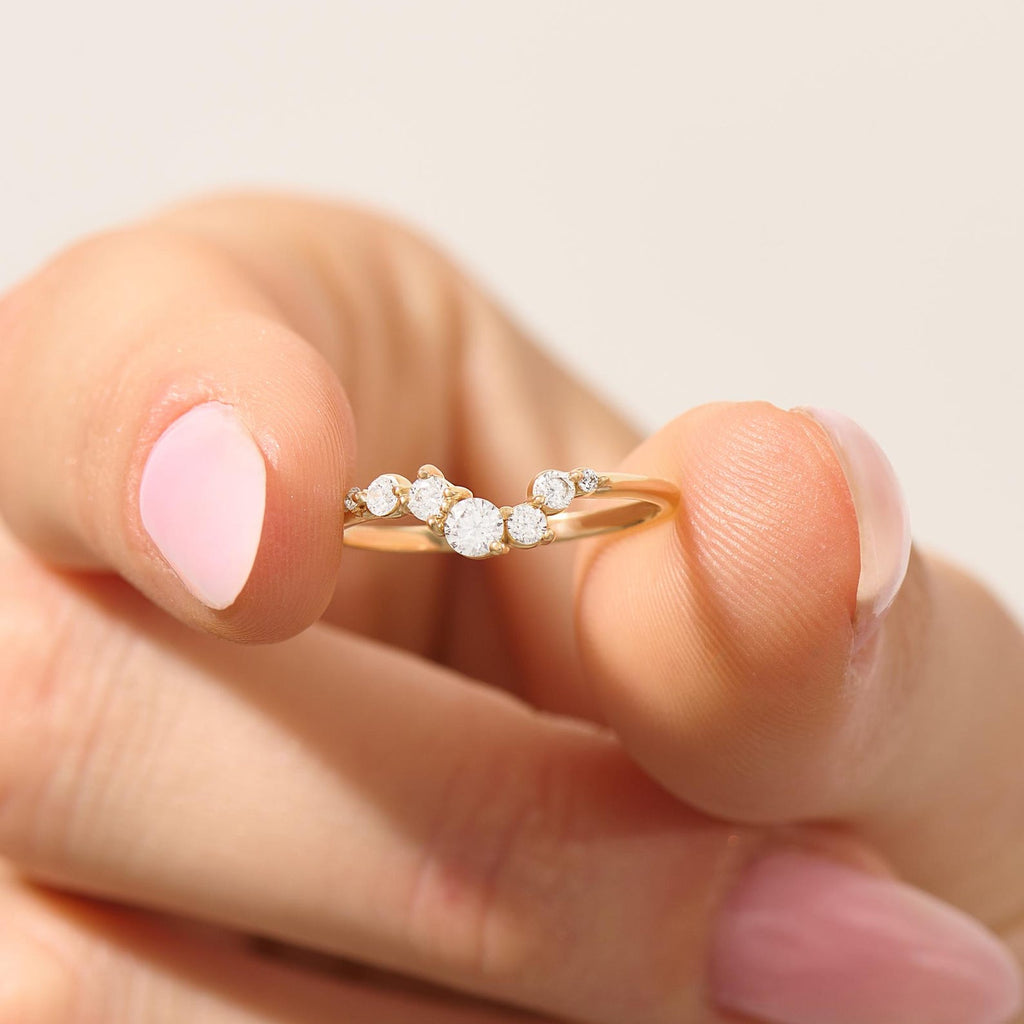 The Reverie Band - Diamond Cluster Ring in 925 Sterling Silver