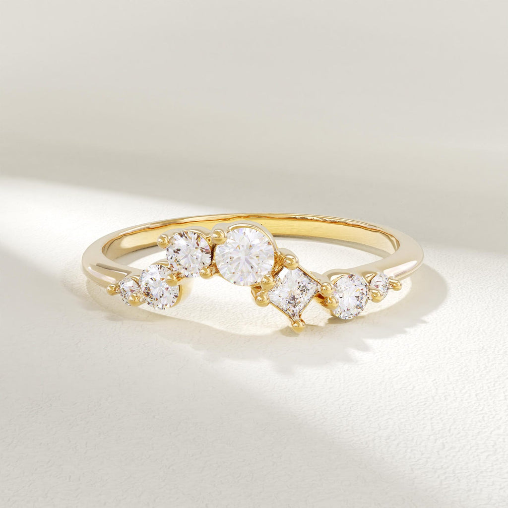 The Reverie Band - Diamond Cluster Ring in 925 Sterling Silver
