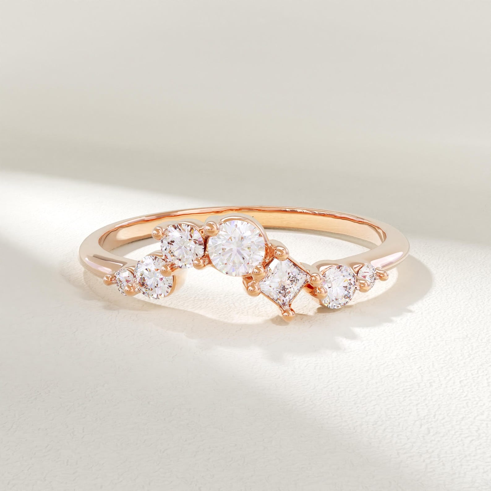 The Reverie Band - Diamond Cluster Ring in 925 Sterling Silver