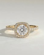 The Rosalie Ring - Round Diamond Halo Engagement Ring