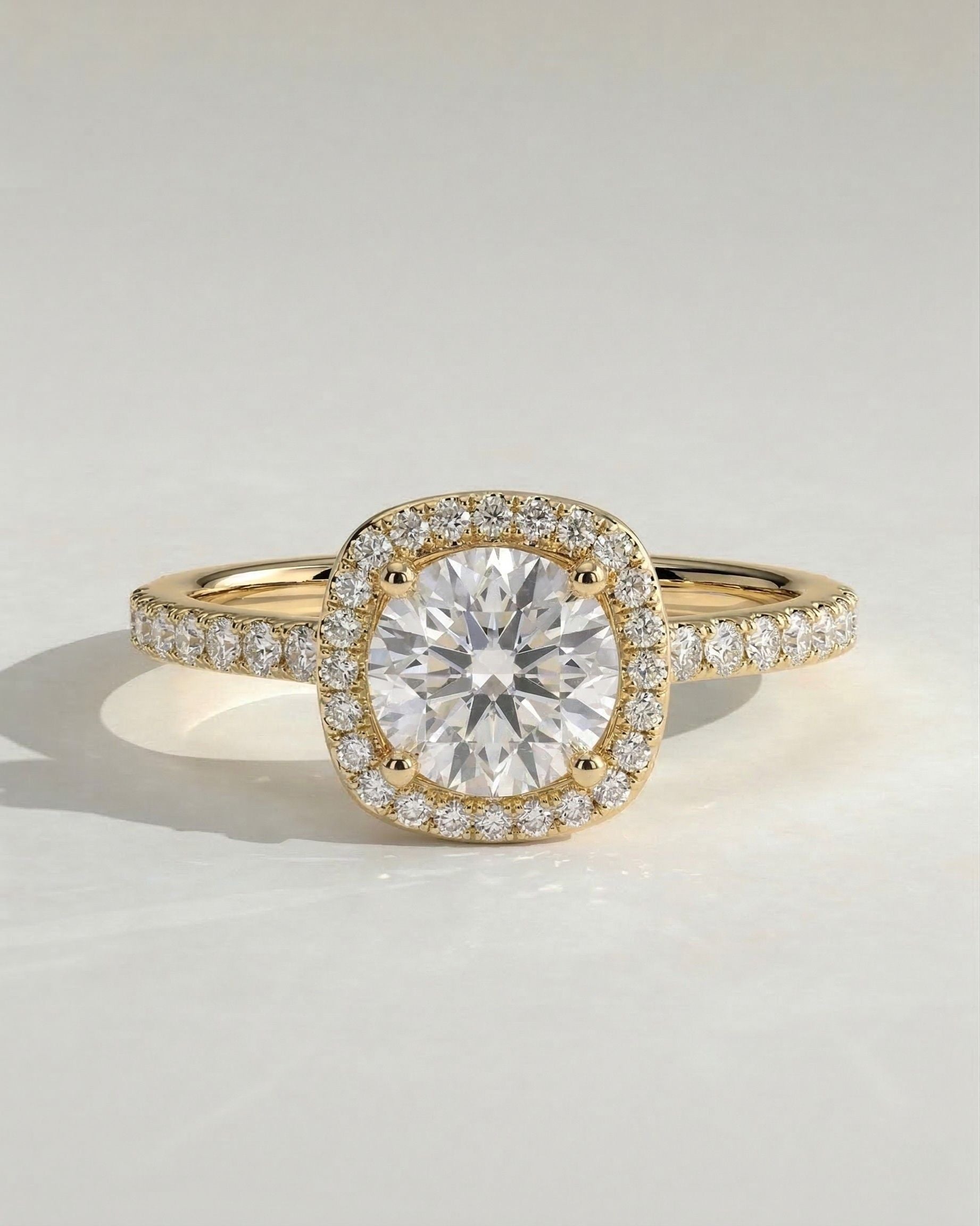 The Rosalie Ring - Round Diamond Halo Engagement Ring
