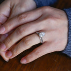 The Selene Bridal Set – Pear Cut Diamond Wedding Set
