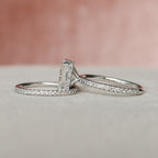 The Seraphine Bridal Set – Radiant Cut Pave Engagement Ring & Matching Wedding Band