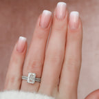 The Seraphine Bridal Set – Radiant Cut Pave Engagement Ring & Matching Wedding Band