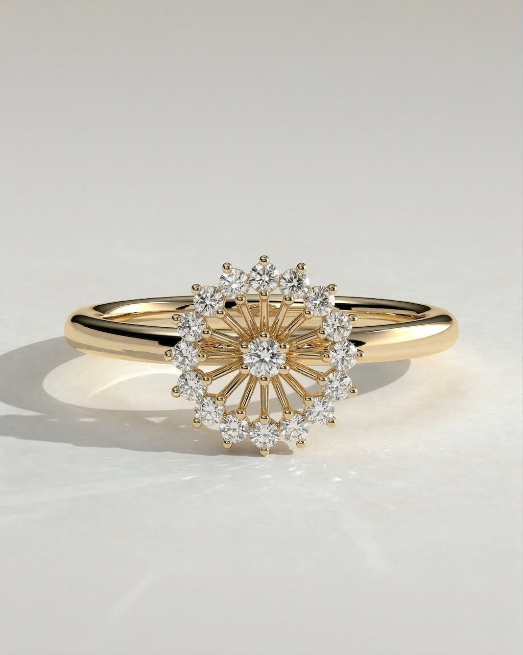 The Solara Ring - Diamond Sunburst Ring
