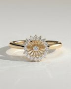 The Solara Ring - Diamond Sunburst Ring