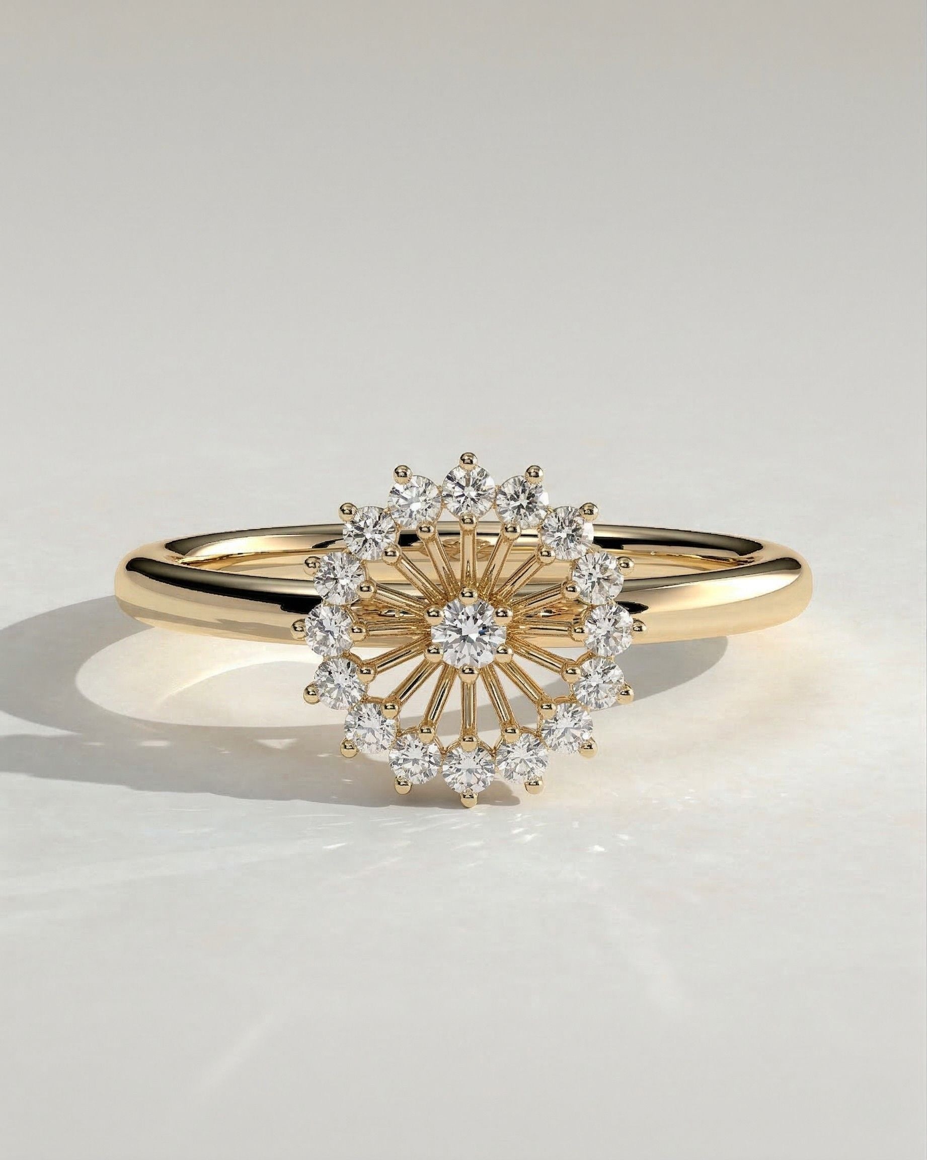 The Solara Ring - Diamond Sunburst Ring