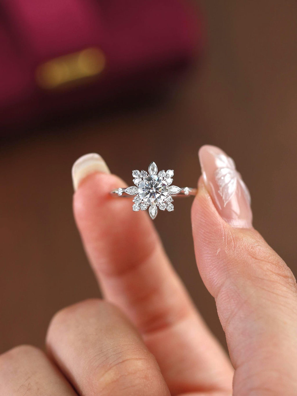 The Solmira Ring - Diamond Starburst Halo