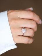 The Solmira Ring - Diamond Starburst Halo