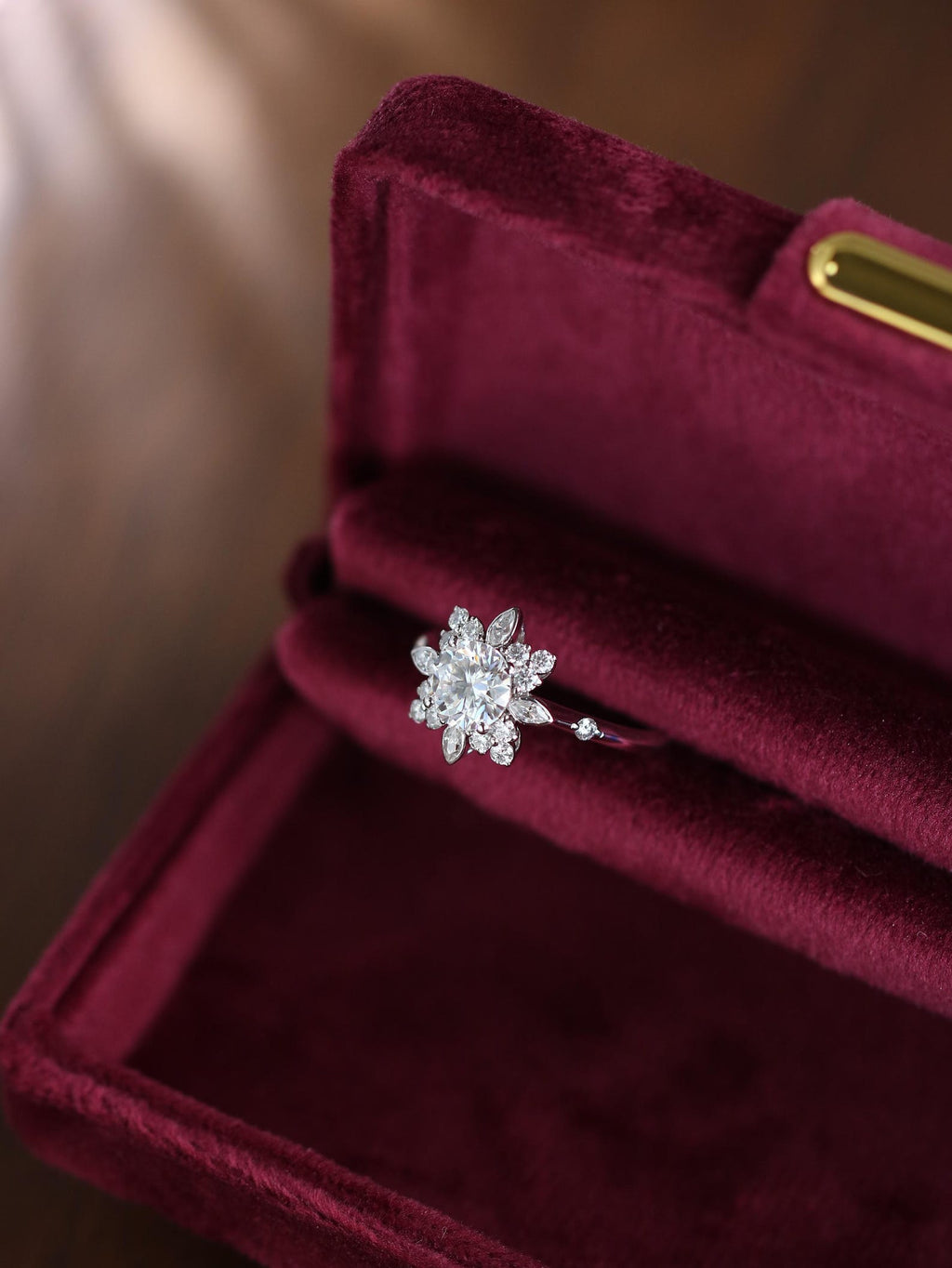 The Solmira Ring - Diamond Starburst Halo