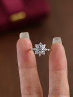 The Solmira Ring - Diamond Starburst Halo