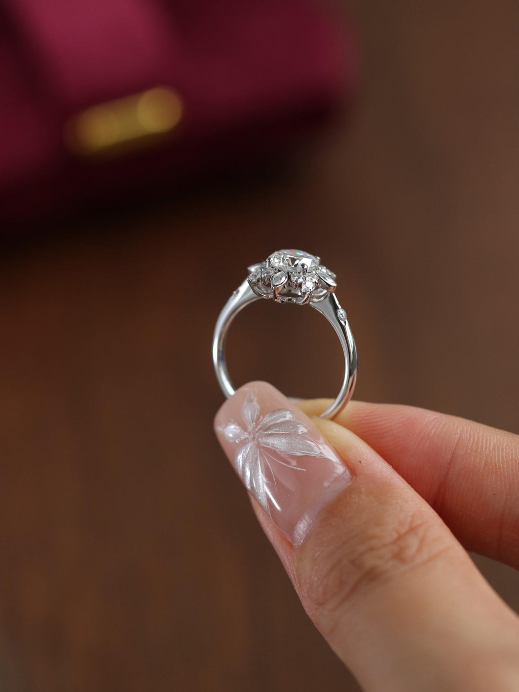 The Solmira Ring - Diamond Starburst Halo