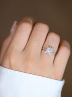 The Solmira Ring - Diamond Starburst Halo