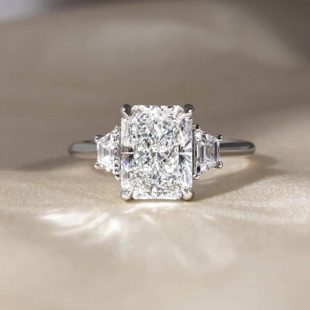The Stardust Trio Ring - Radiant Three Stone Diamond Ring