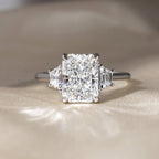 The Stardust Trio Ring - Radiant Three Stone Diamond Ring