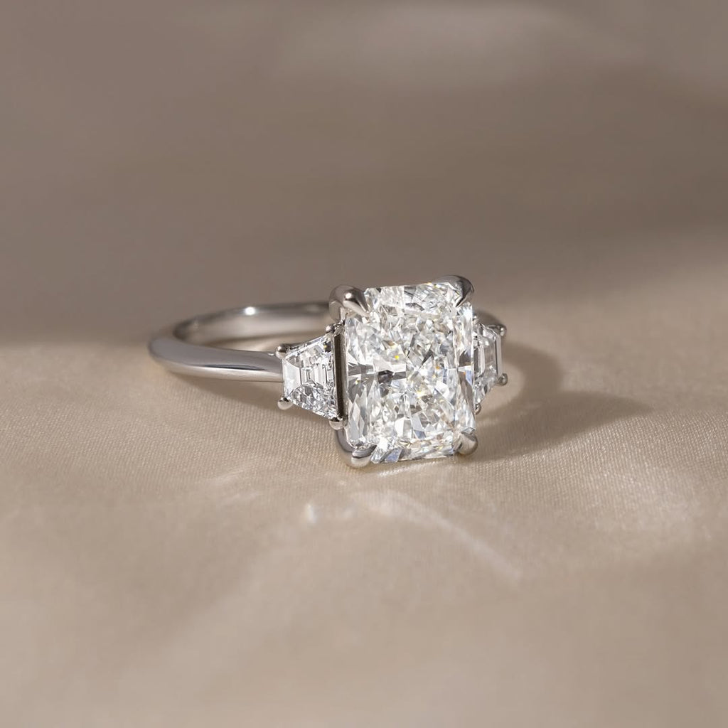 The Stardust Trio Ring - Radiant Three Stone Diamond Ring