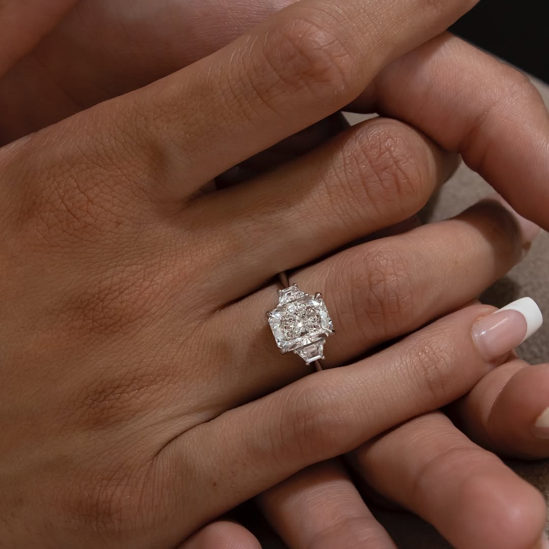 The Stardust Trio Ring - Radiant Three Stone Diamond Ring