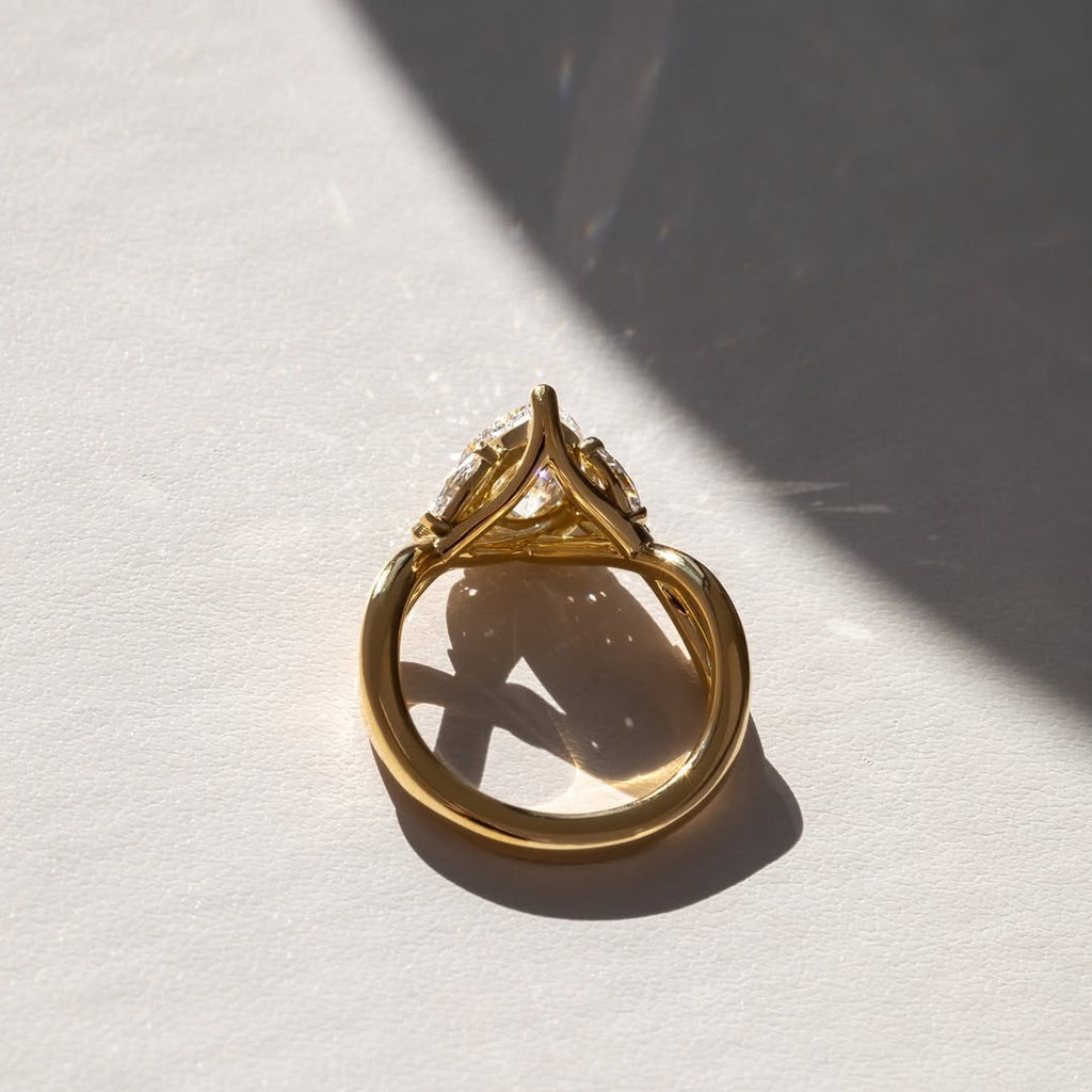 The Swirl Ring - Pear Twisted Band Engagement Ring