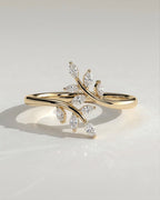 The Sylune Ring - Diamond Leaf Vine Ring
