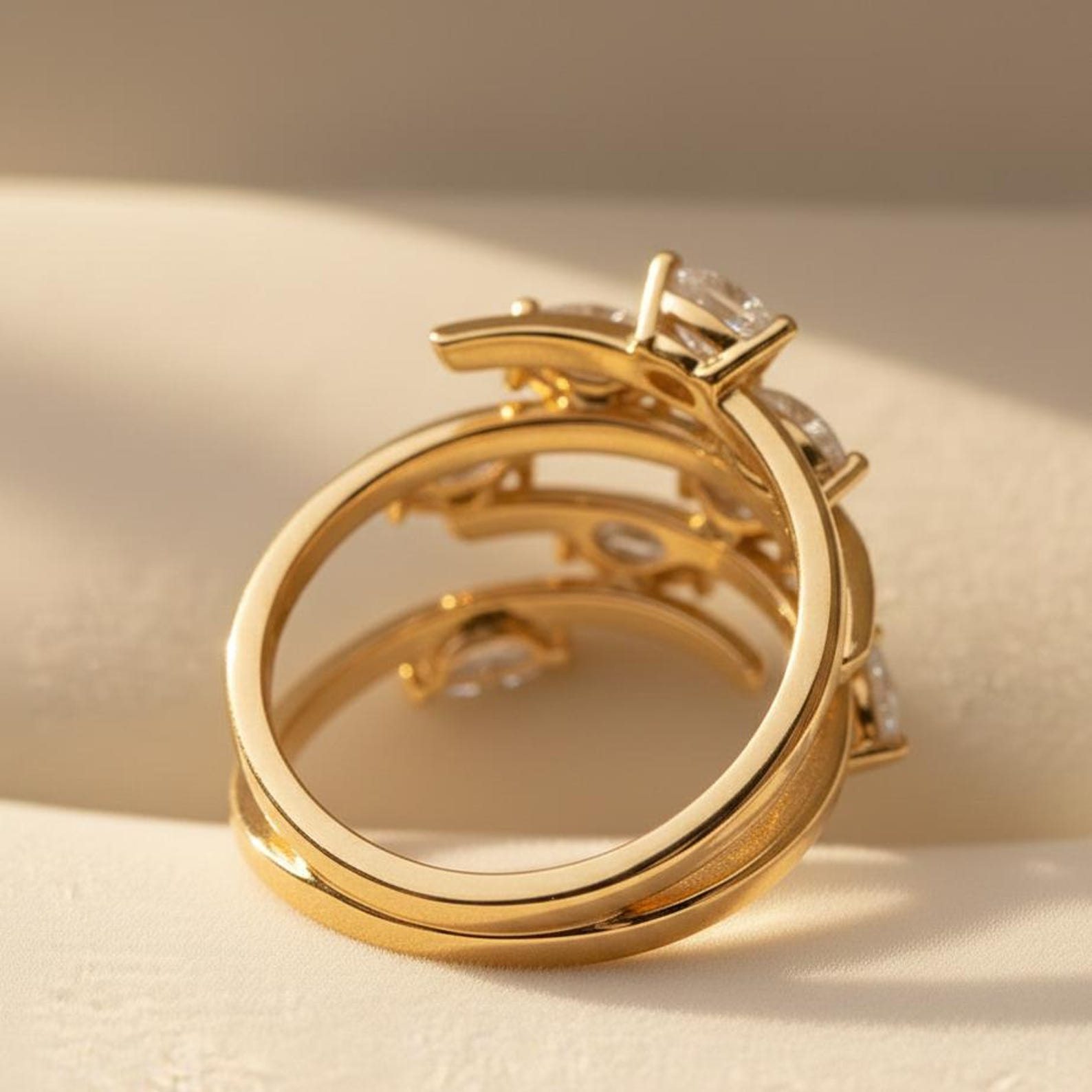 The Sylvara Ring - Diamond Vine Spiral