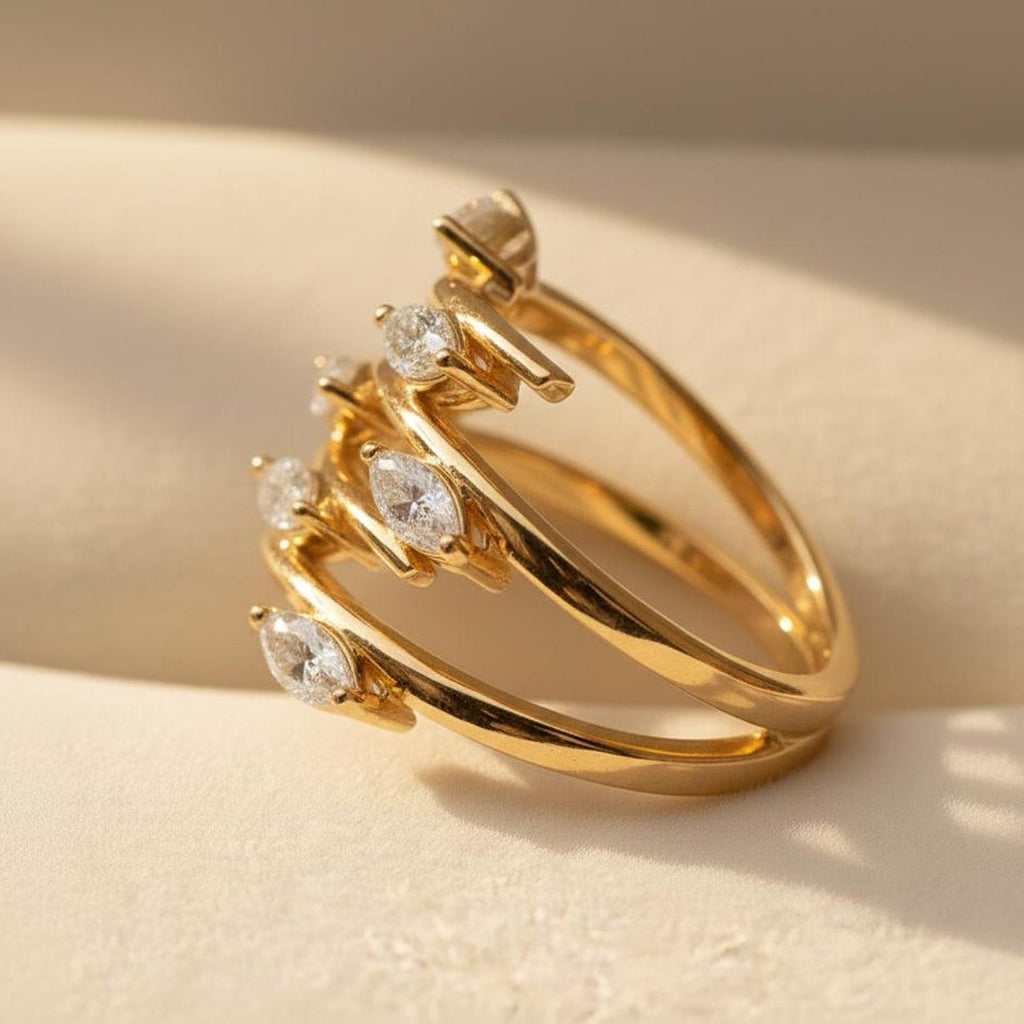 The Sylvara Ring - Diamond Vine Spiral