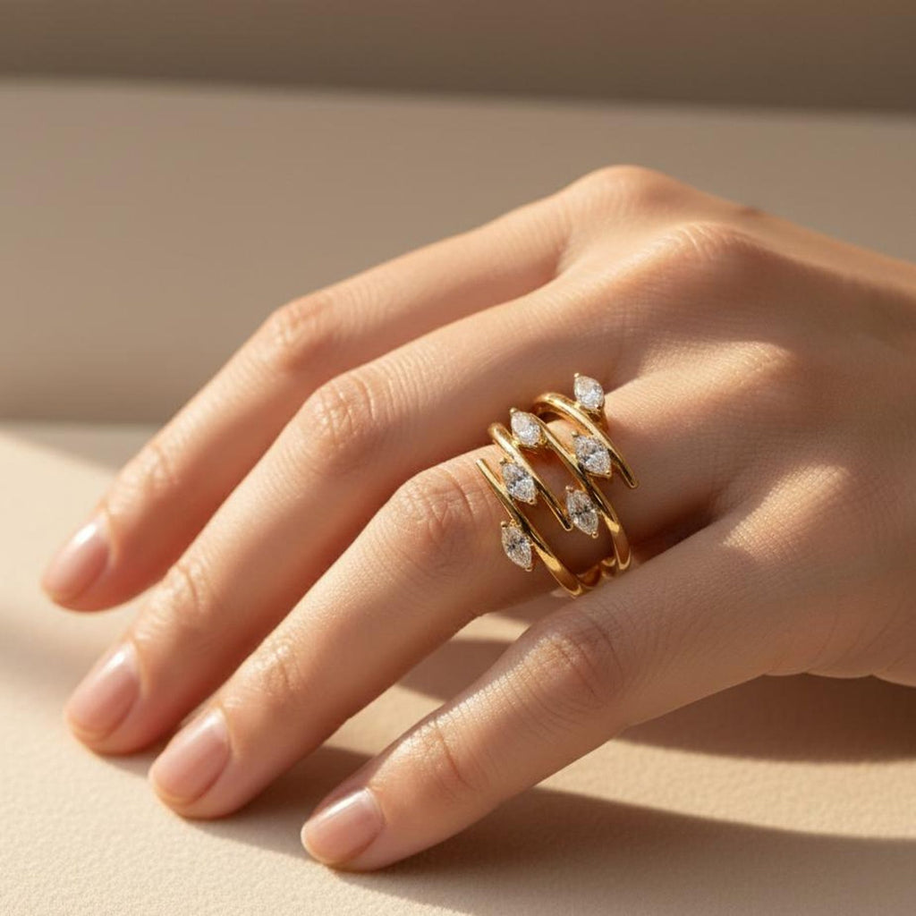 The Sylvara Ring - Diamond Vine Spiral