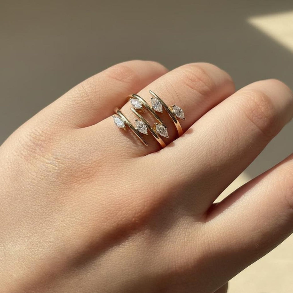 The Sylvara Ring - Diamond Vine Spiral