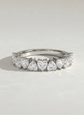 The Thessène Band- Heart Cut Half Eternity Band in Silver