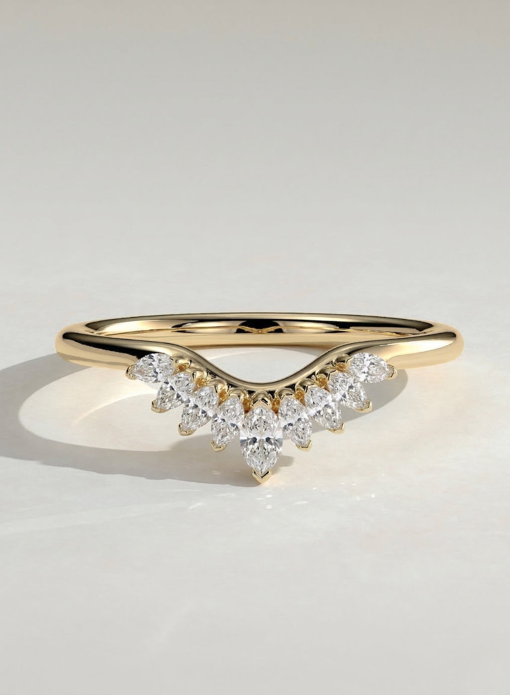 The Tiara Ring - Marquise Diamond Crown Contour Ring
