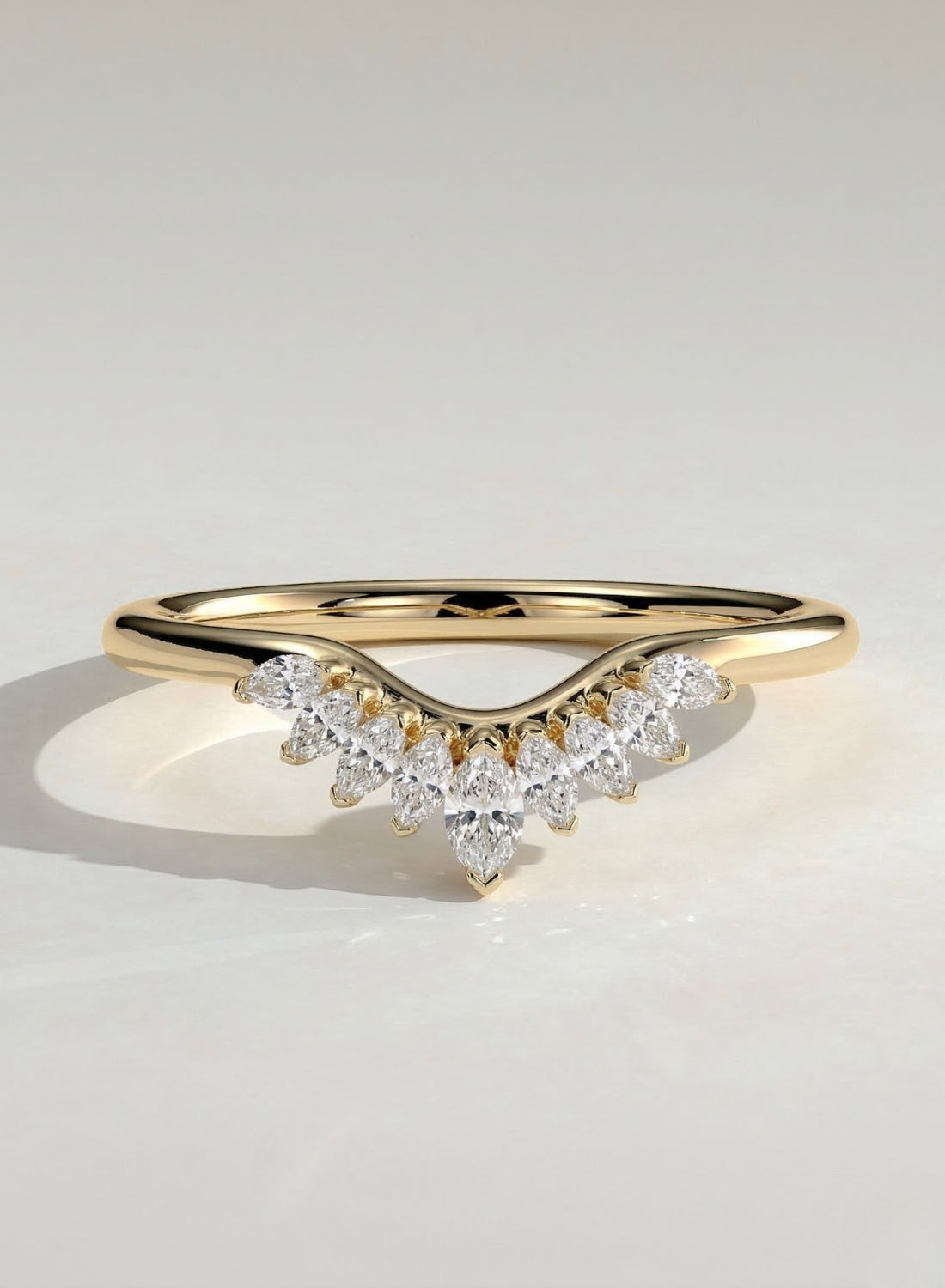 The Tiara Ring - Marquise Diamond Crown Contour Ring