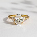 The Trielle Ring - Oval & Face-Up Half Moon Trilogy Engagement Ring
