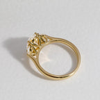 The Trielle Ring - Oval & Face-Up Half Moon Trilogy Engagement Ring