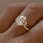 The Trielle Ring - Oval & Face-Up Half Moon Trilogy Engagement Ring