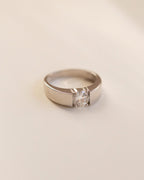 The Valdène Band - Round Brilliant Tension Solitaire in Silver