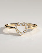The Valentina Ring - Open Heart Diamond Ring