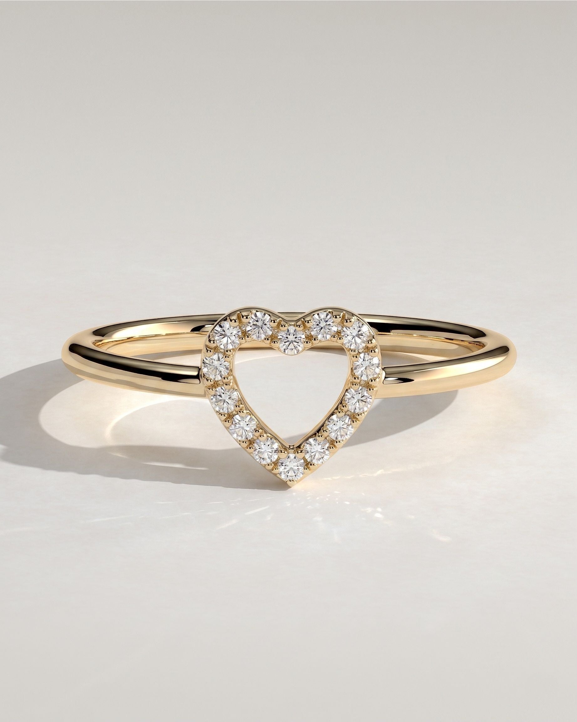 The Valentina Ring - Open Heart Diamond Ring