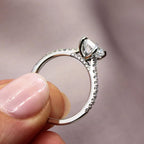 The Valenza Ring - Emerald Cut Hidden Halo Pave Ring