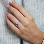 The Valenza Ring - Emerald Cut Hidden Halo Pave Ring