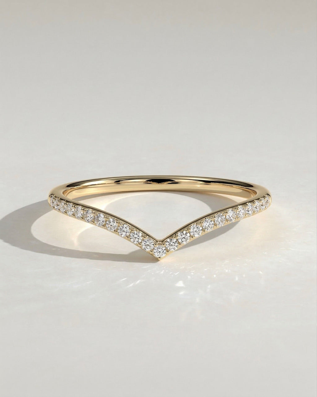 The Vela Band - Diamond Chevron Contour Ring