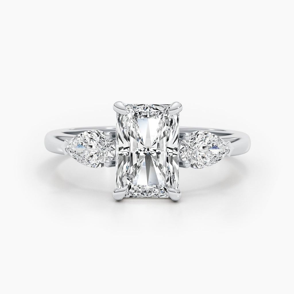 The Vesper Trio Ring - Radiant & Pear Three Stone Rings