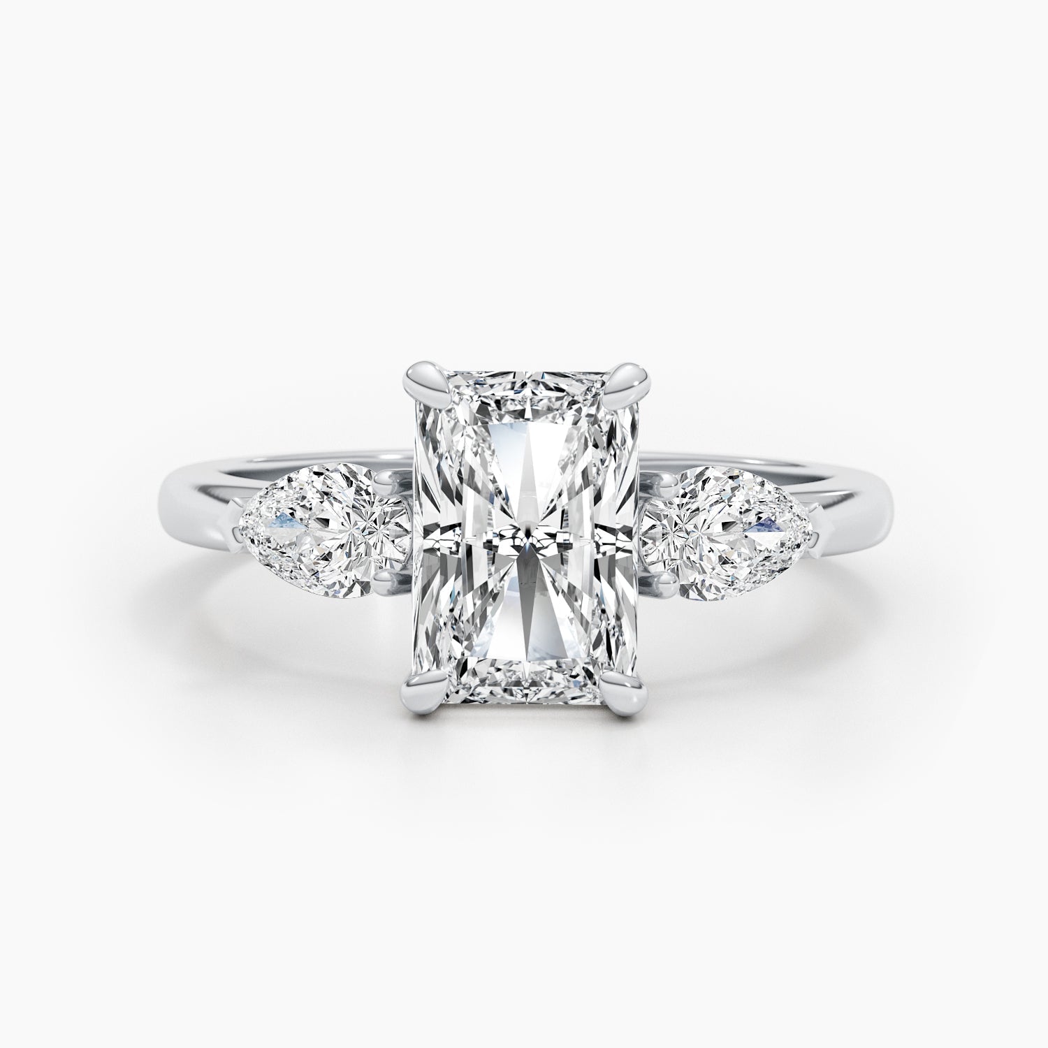 The Vesper Trio Ring - Radiant & Pear Three Stone Rings