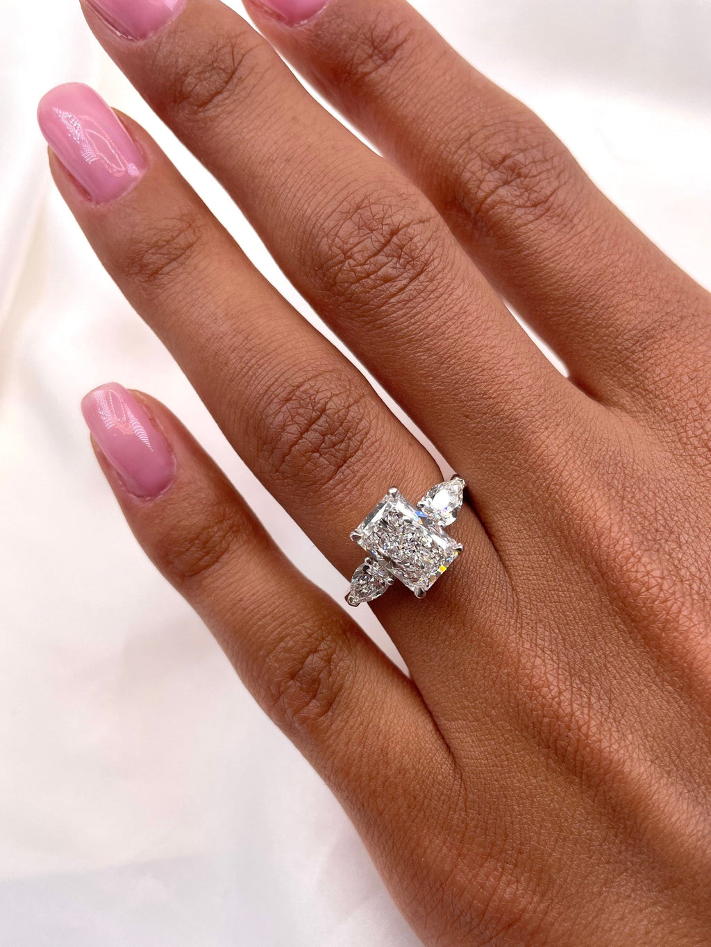 The Vesper Trio Ring - Radiant & Pear Three Stone Rings
