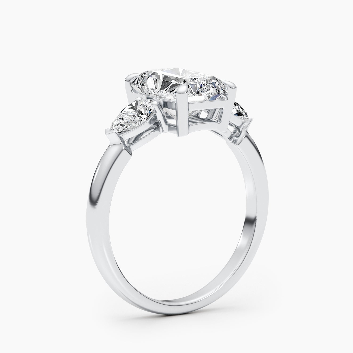 The Vesper Trio Ring - Radiant & Pear Three Stone Rings