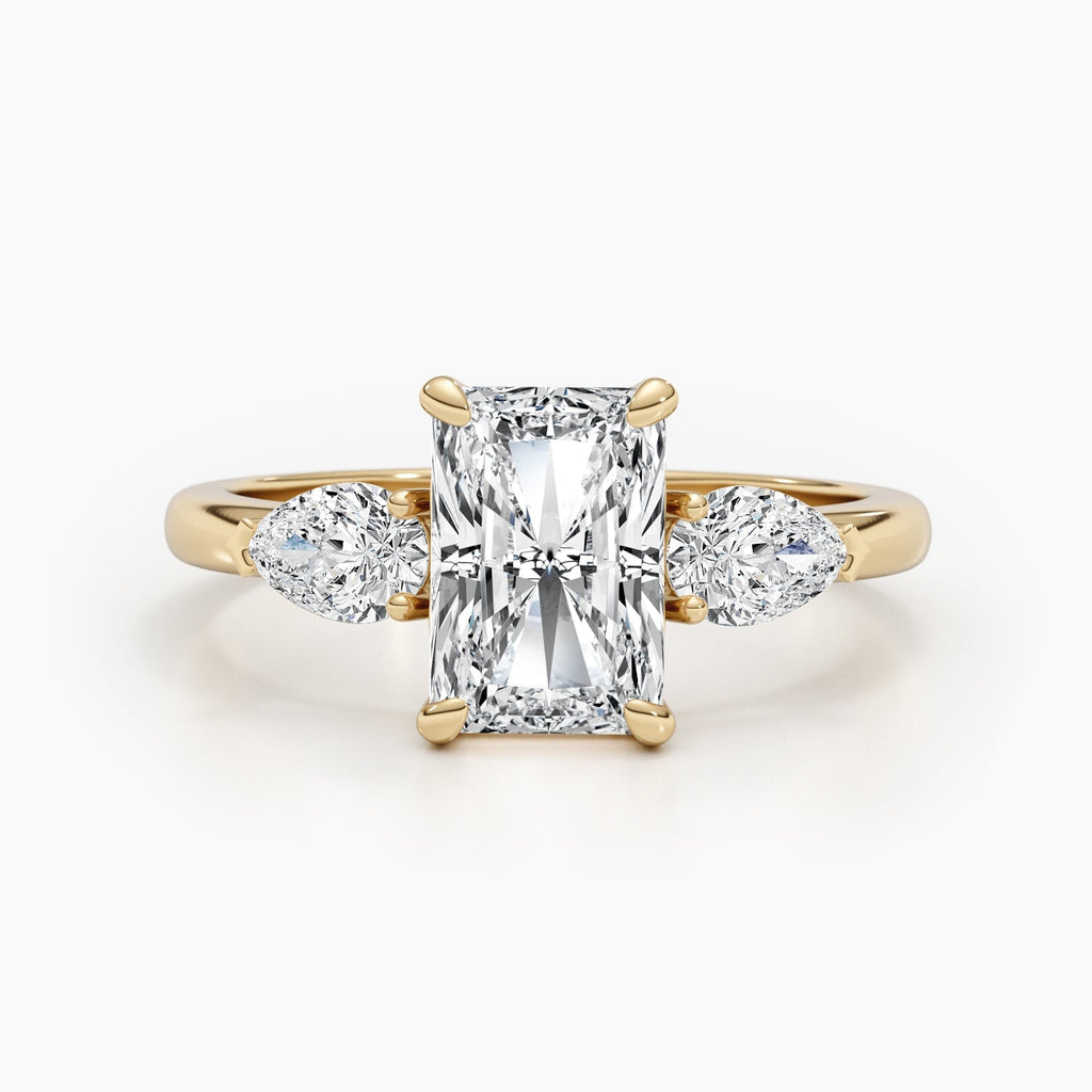 The Vesper Trio Ring - Radiant & Pear Three Stone Rings