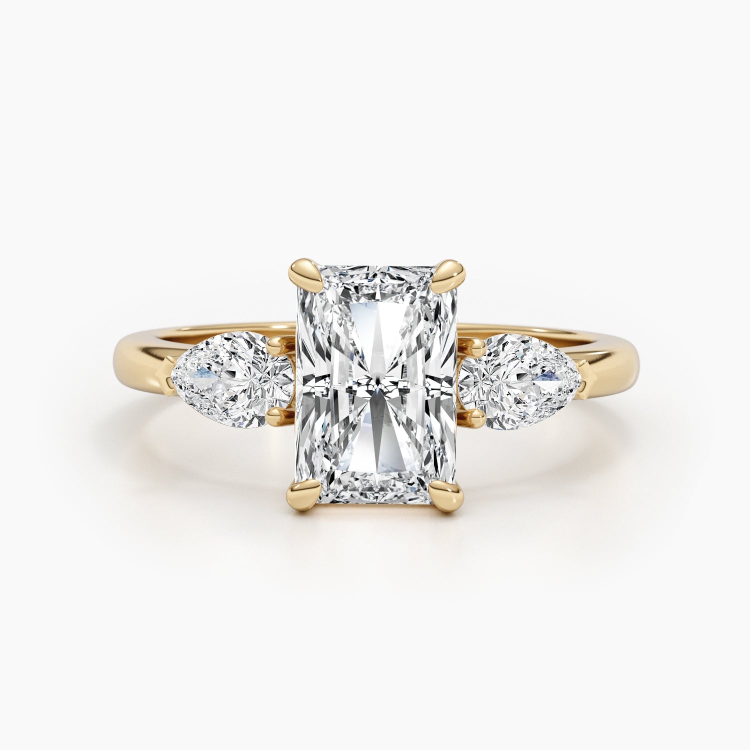 The Vesper Trio Ring - Radiant & Pear Three Stone Rings
