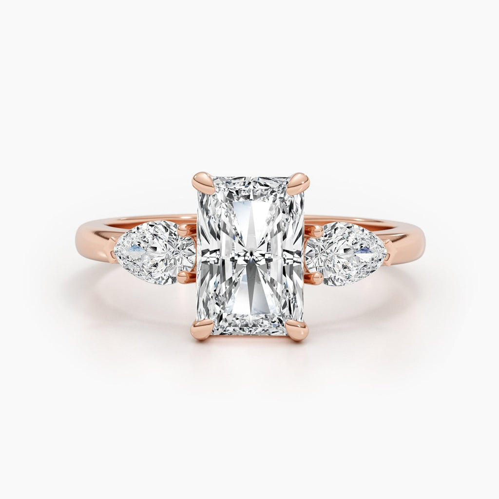 The Vesper Trio Ring - Radiant & Pear Three Stone Rings