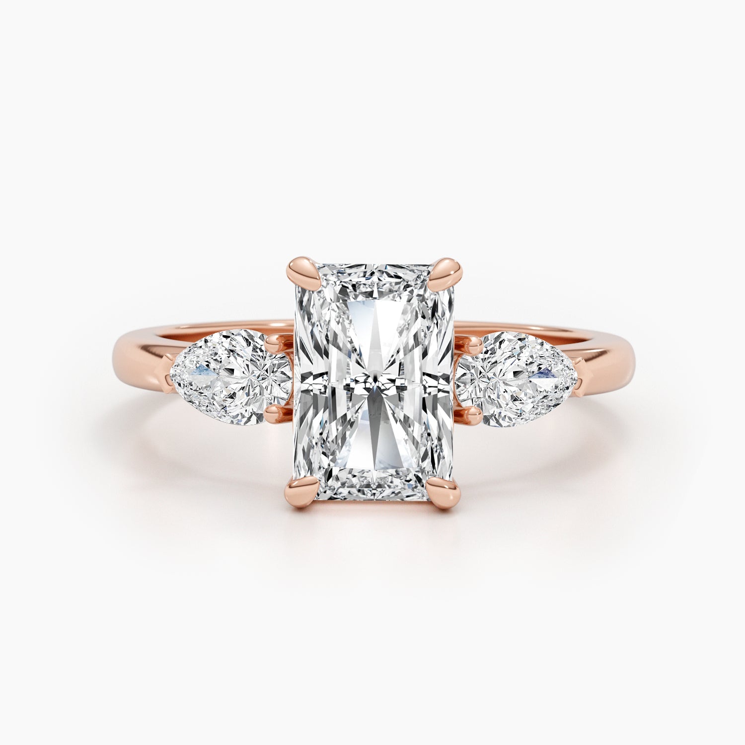 The Vesper Trio Ring - Radiant & Pear Three Stone Rings