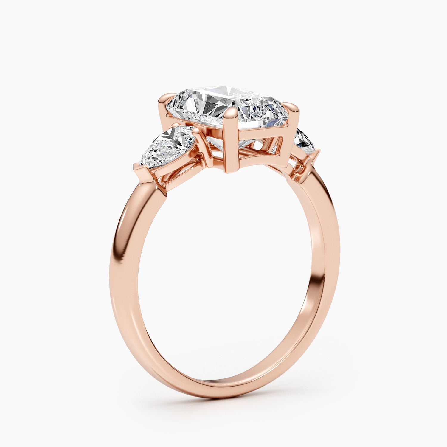 The Vesper Trio Ring - Radiant & Pear Three Stone Rings